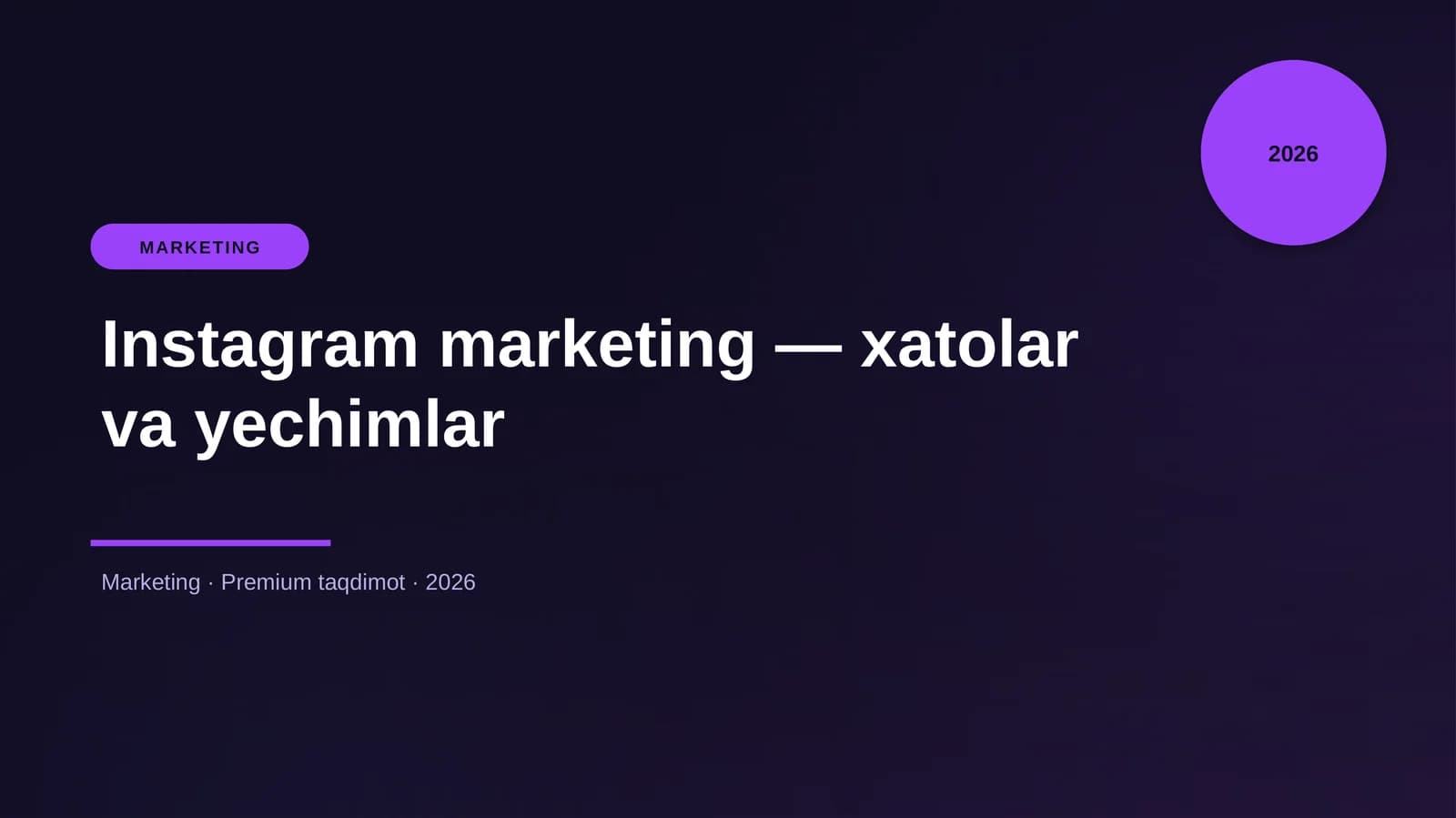 Instagram marketing — xatolar va yechimlar