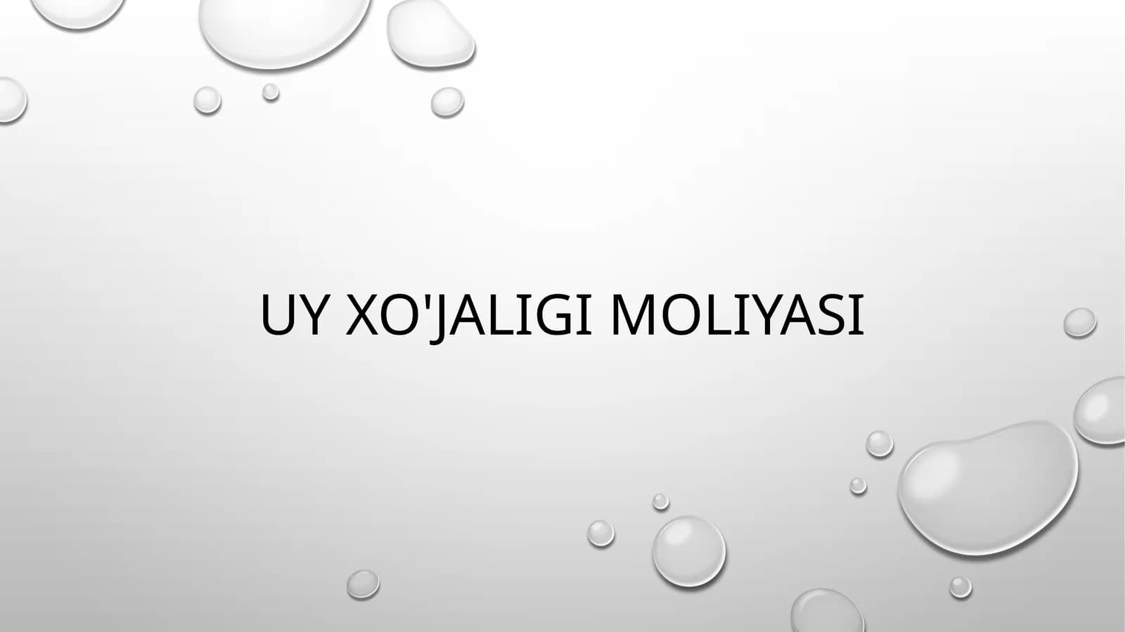 Uy xo'jaligi moliyasi