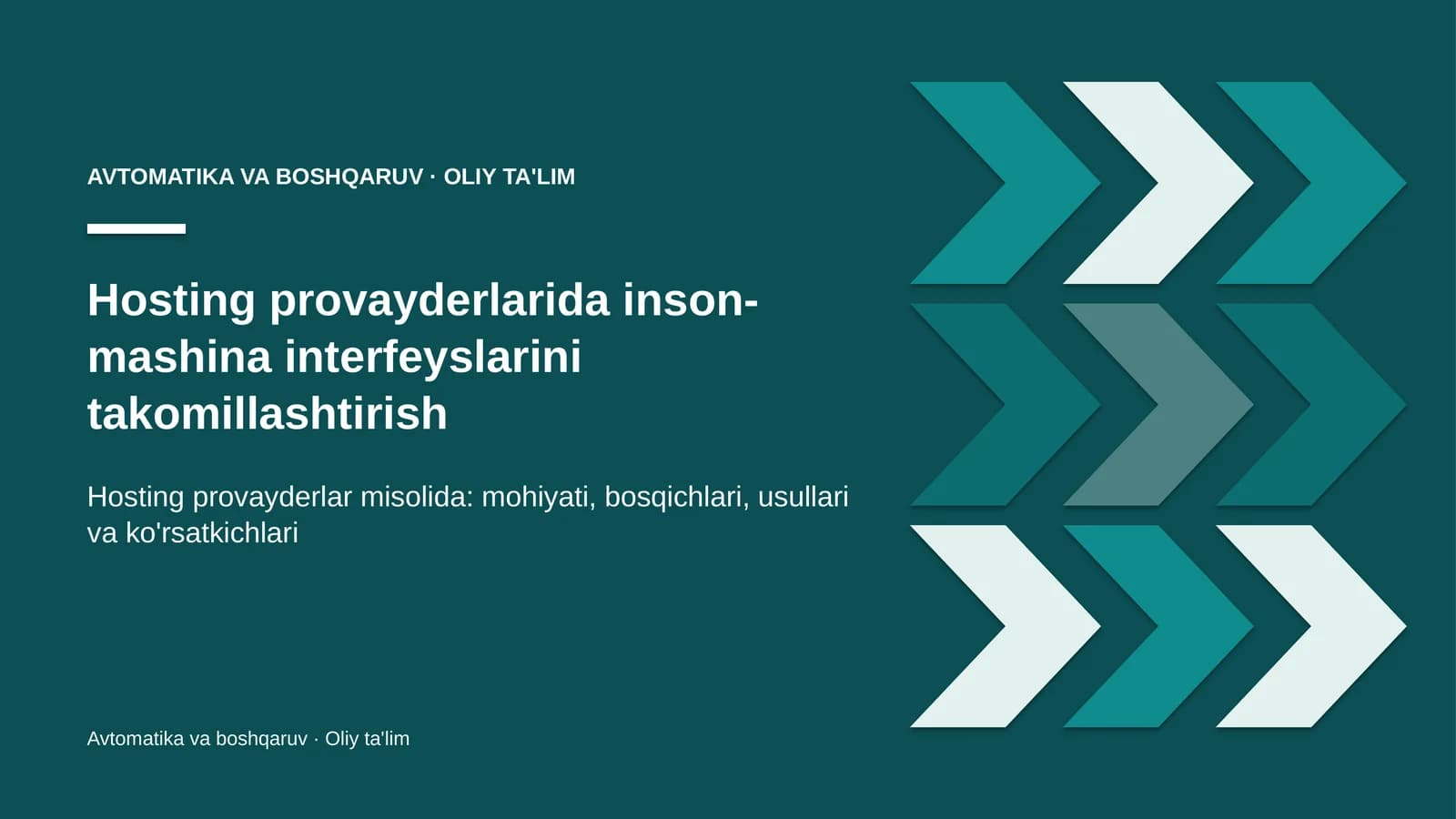 Hosting provayderlarida inson-mashina interfeyslarini takomillashtirish