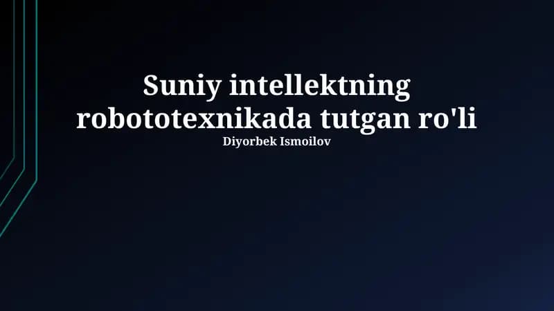 Sun'iy intellekt va robototexnika