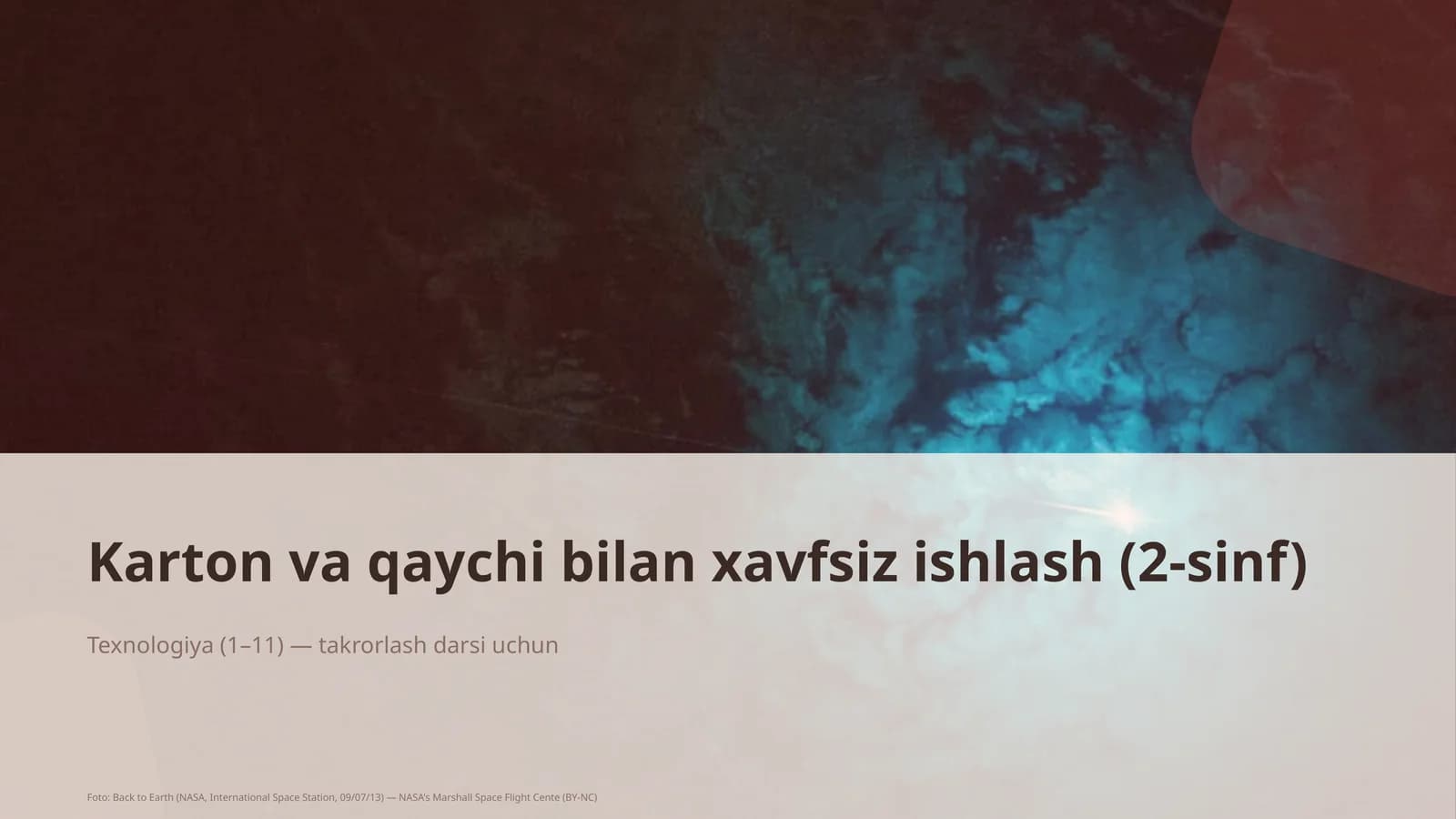 Karton va qaychi bilan xavfsiz ishlash (2-sinf)