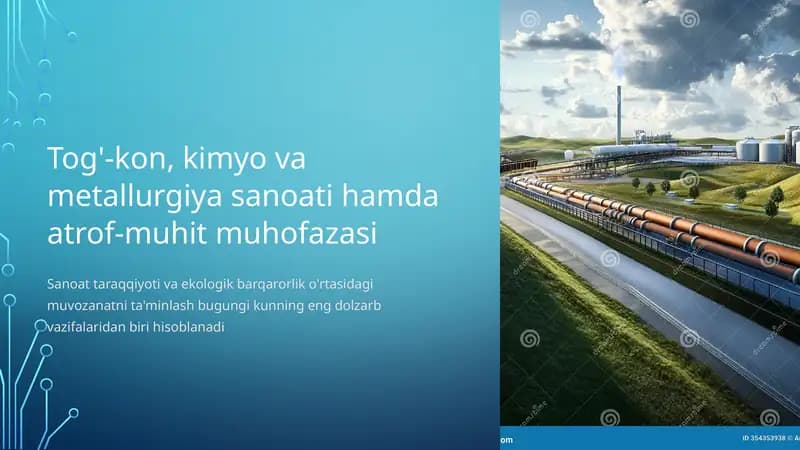 Tog'-kon, kimyo va metallurgiya sanoati hamda atrof-muhit muhofazasi