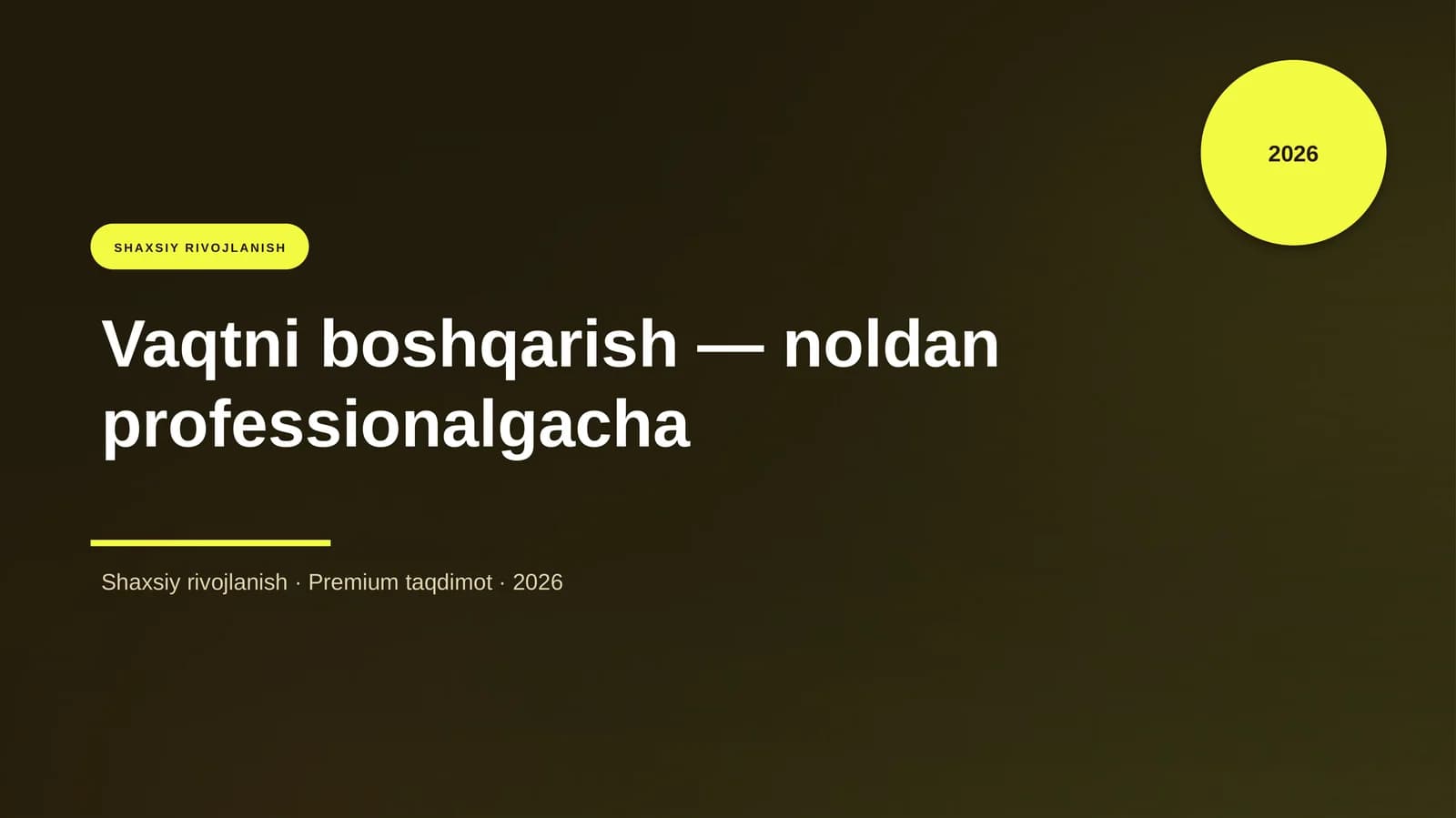 Vaqtni boshqarish — noldan professionalgacha