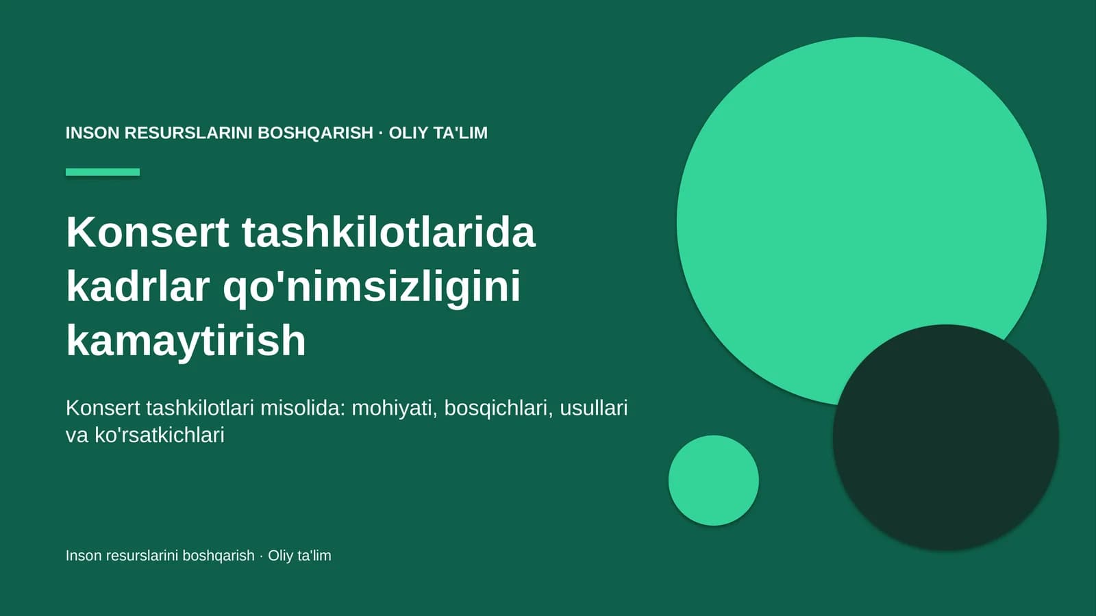 Konsert tashkilotlarida kadrlar qo'nimsizligini kamaytirish