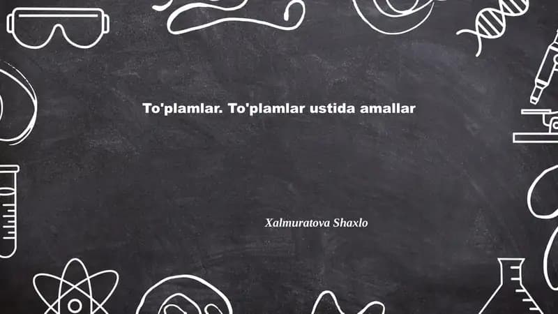 To'plamlar ustida amallar