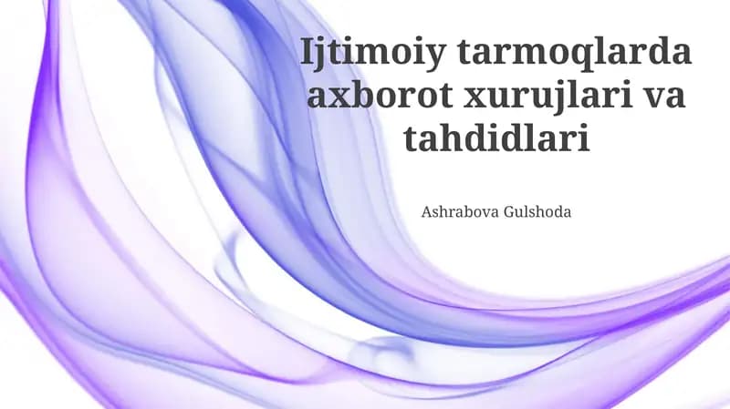 Ijtimoiy tarmoqlarda axborot xurujlari va tahdidlari