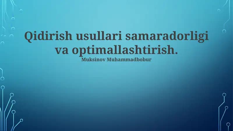Samarali Qidiruv Algoritmlari