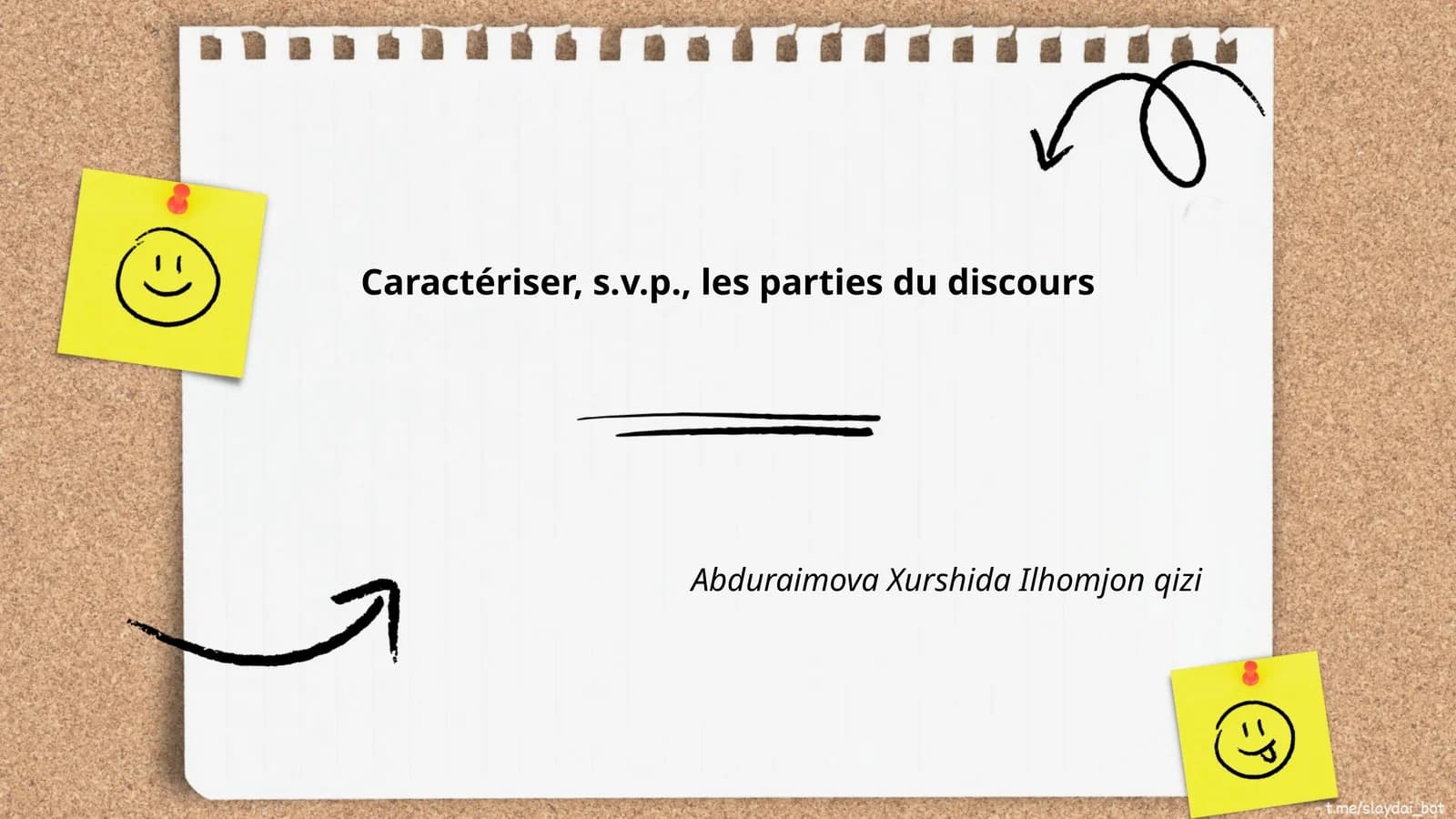 Les parties du discours