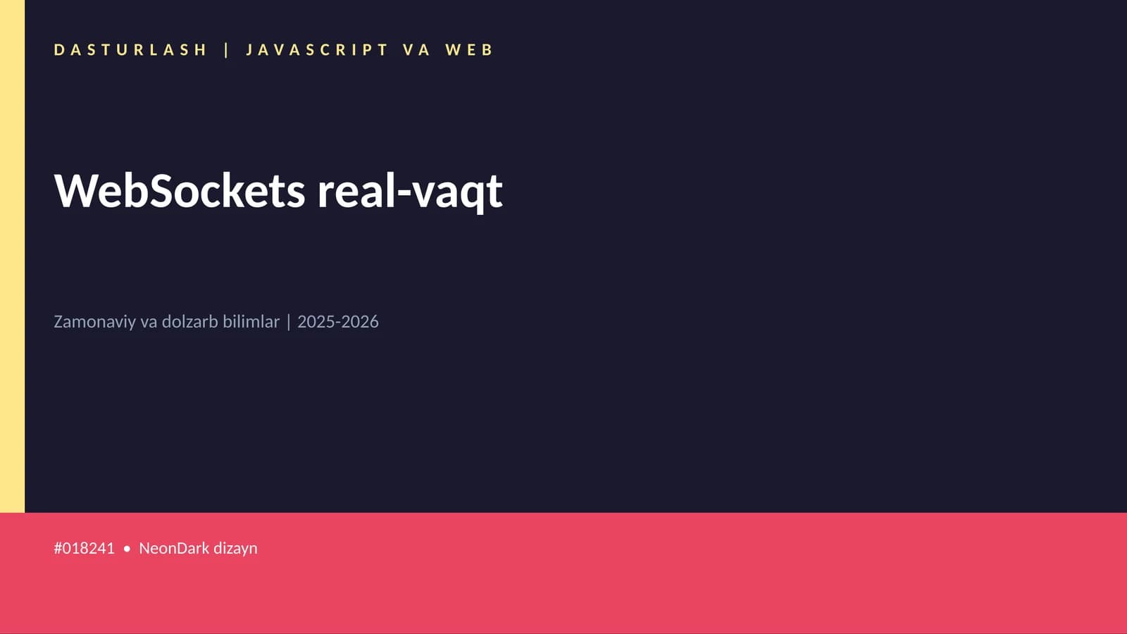 DASTURLASH | JAVASCRIPT VA WEB