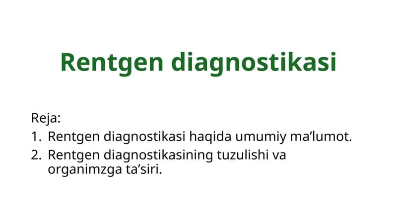 Rentgen diagnostikasi