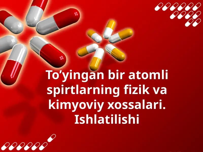 Spirtlar haqida umumiy tushuncha