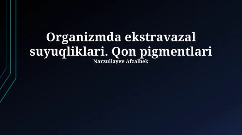 Qon pigmentlari