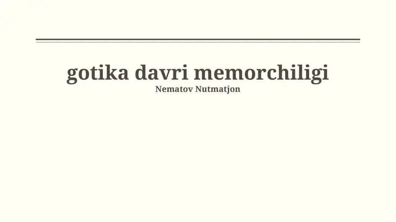 Gotika davri memorchiligi