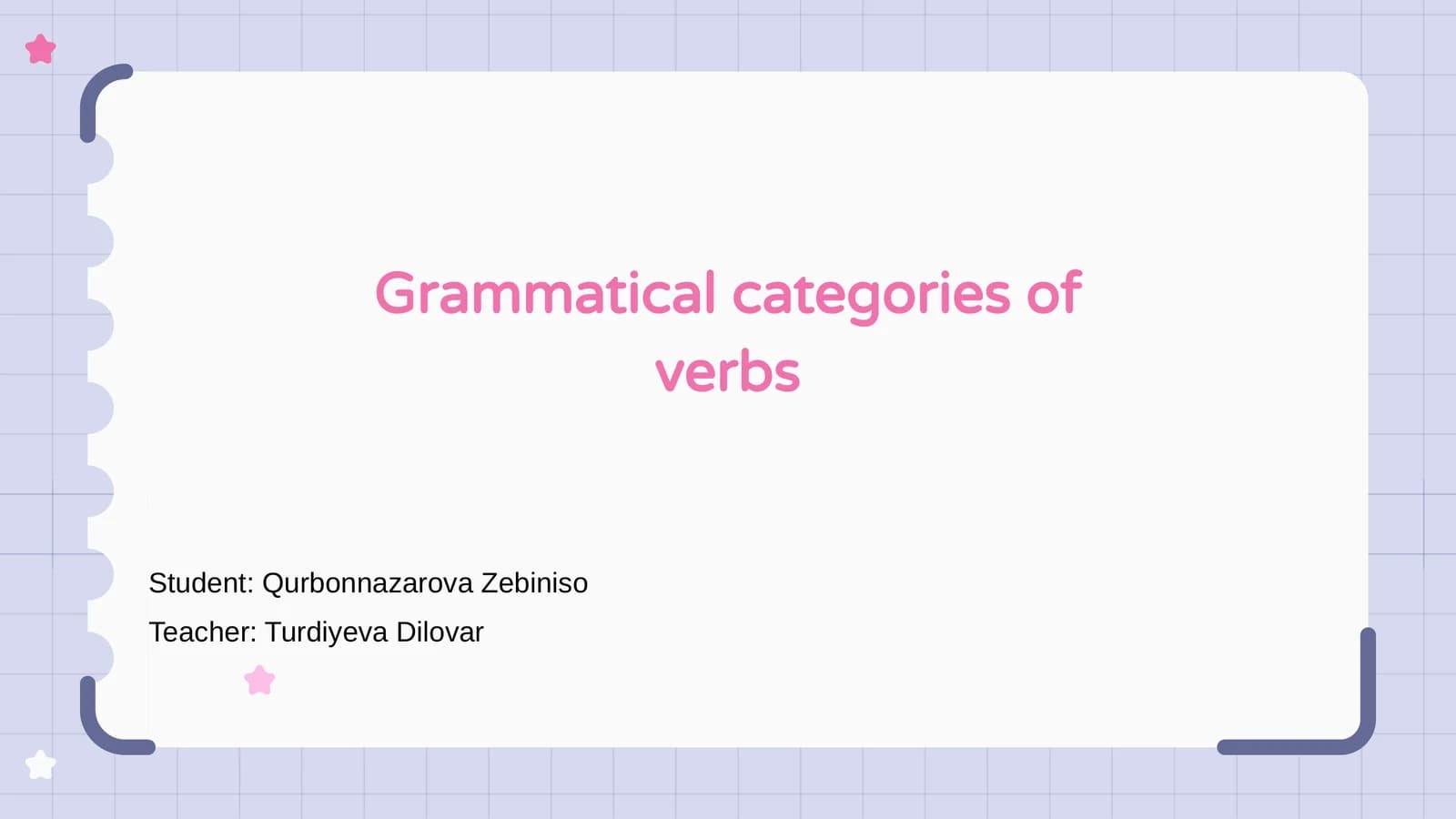Verb Categories