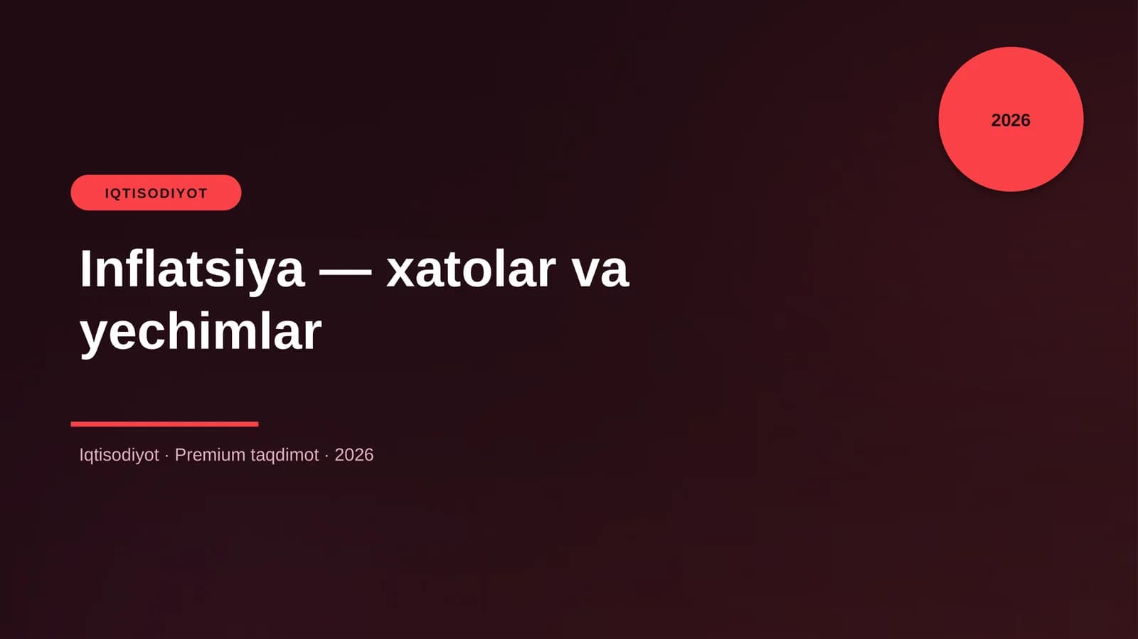 Inflatsiya — xatolar va yechimlar