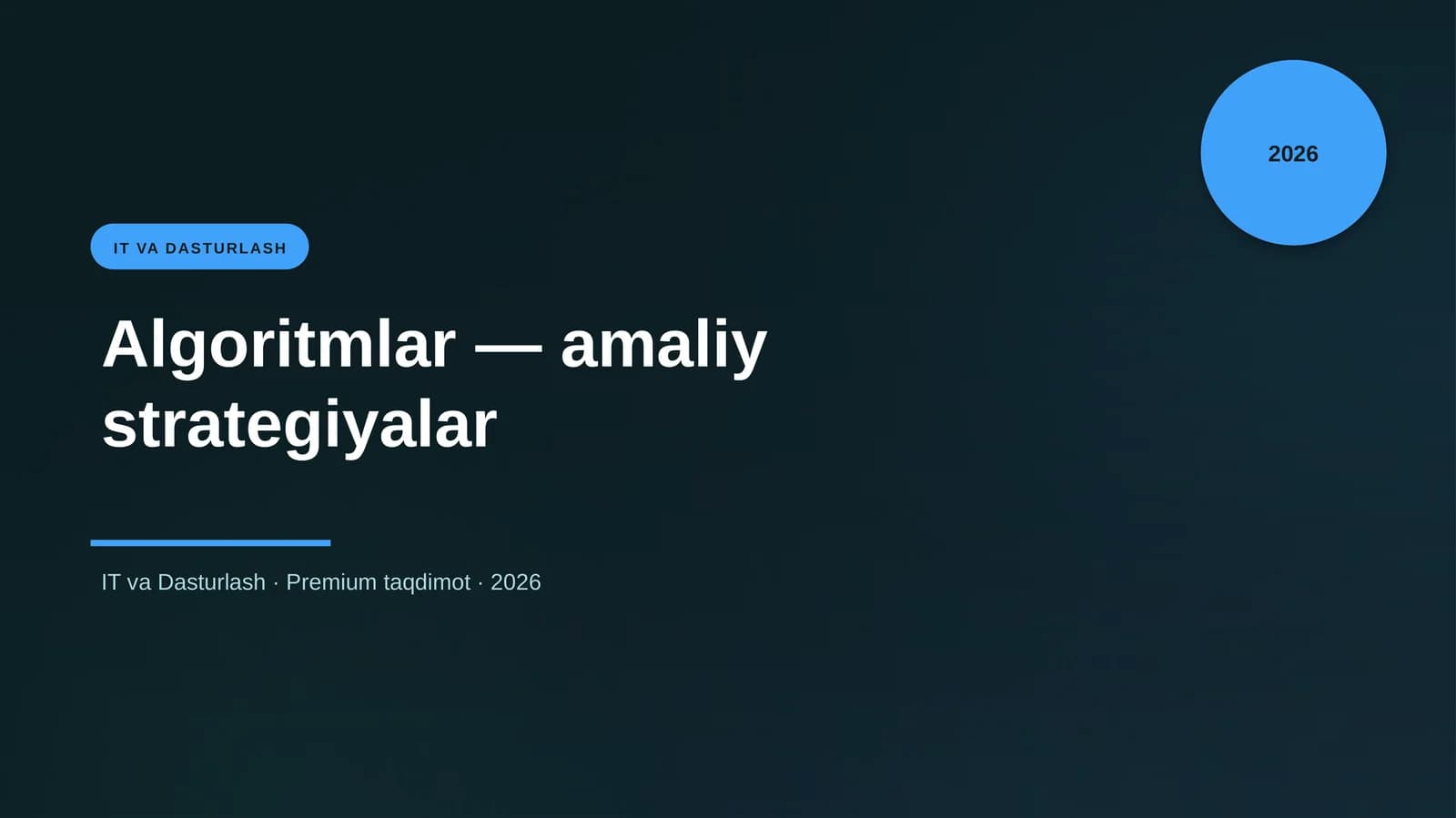 Algoritmlar — amaliy strategiyalar
