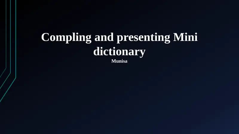 Mini-Dictionary Project