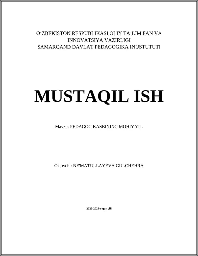 PEDAGOG KASBINING MOHIYATI