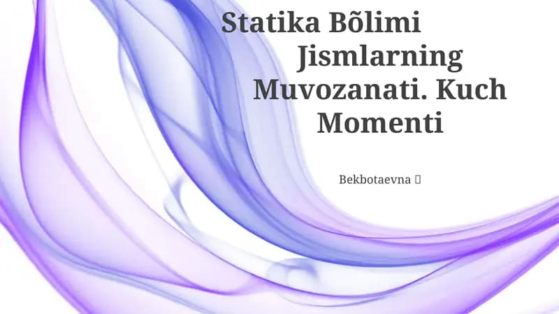 Statika Bõlimi