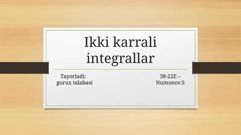 Ikkikarrali integrallar