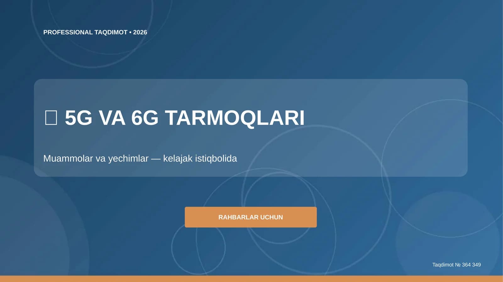 5G va 6G tarmoqlari: muammolar va yechimlar
