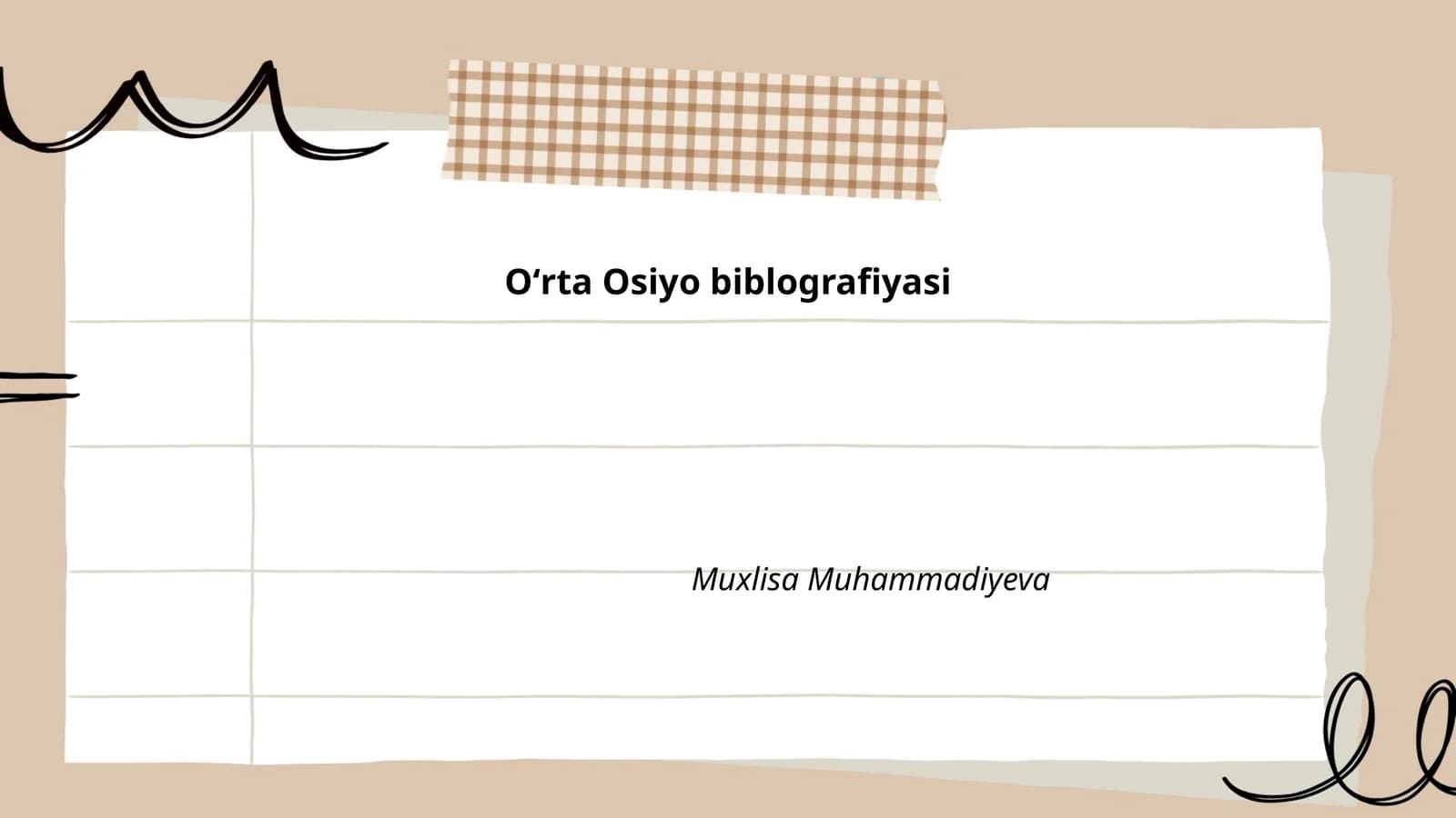 Oʻrta Osiyo biblografiyasi