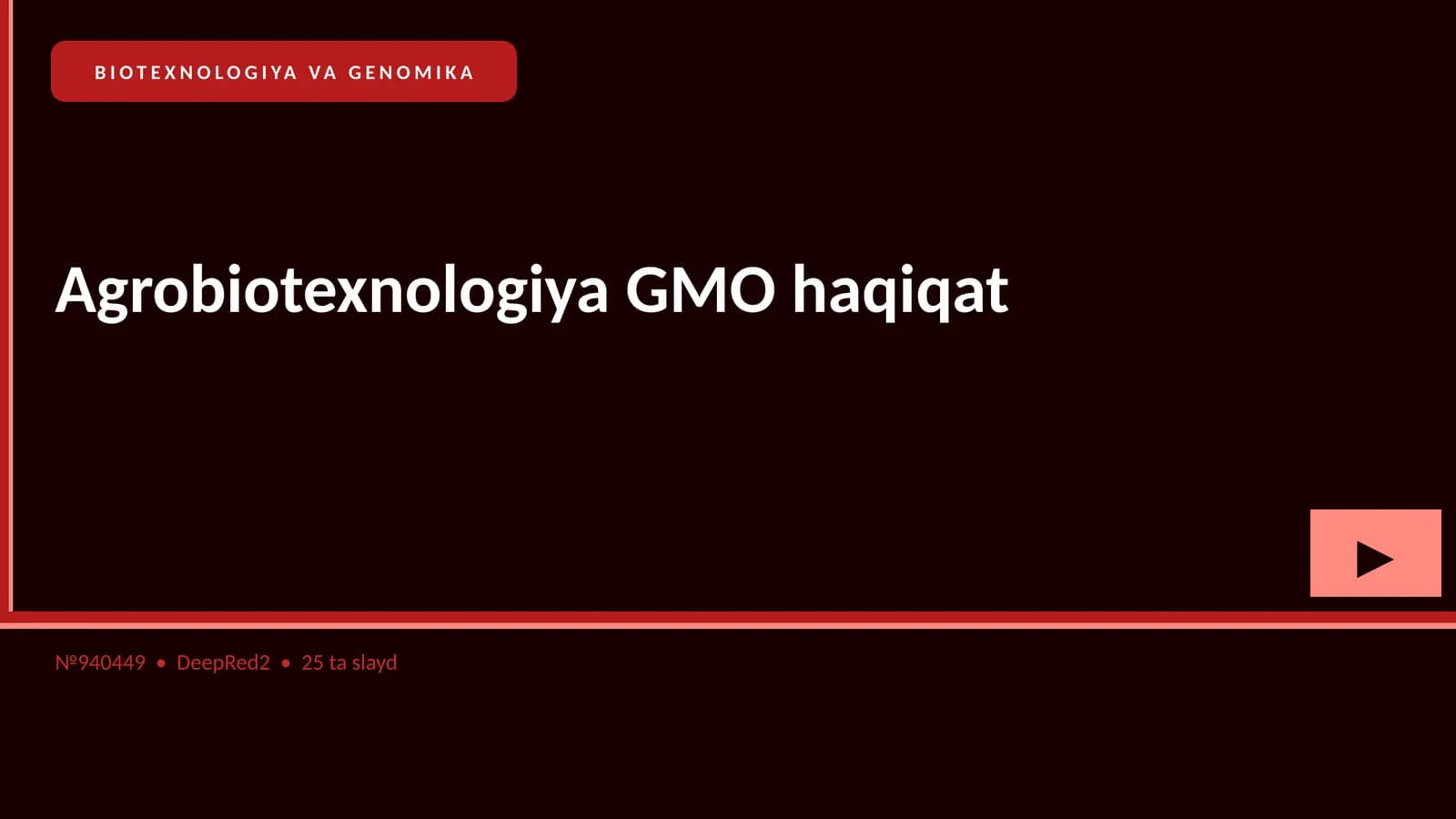 BIOTEXNOLOGIYA VA GENOMIKA