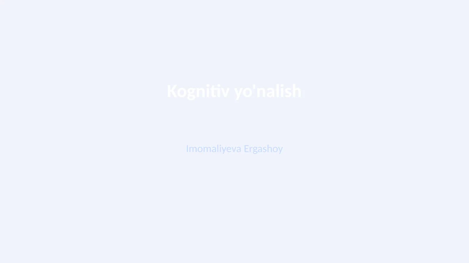 Kognitiv yo'nalish