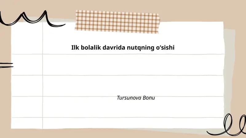 Nutqni rivojlantirish bosqichlari