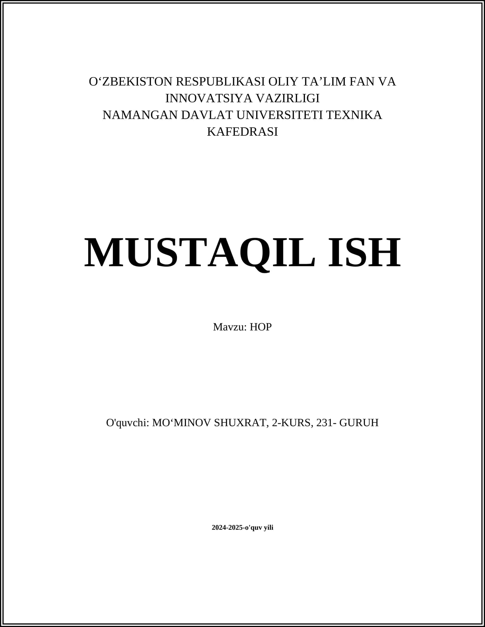 HOP O'yini Tarixi