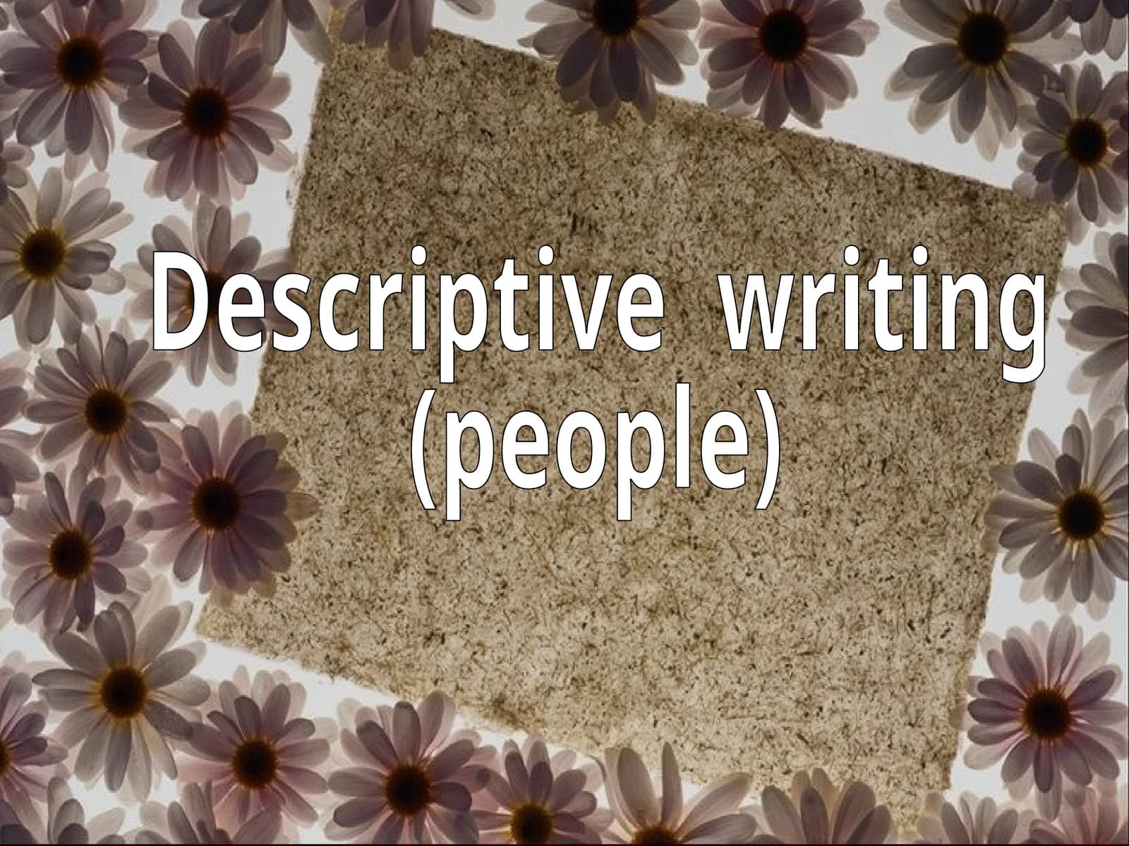 Descriptive writing