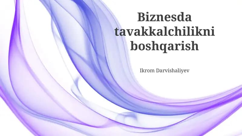 Operatsion Xatarlarni Boshqarish