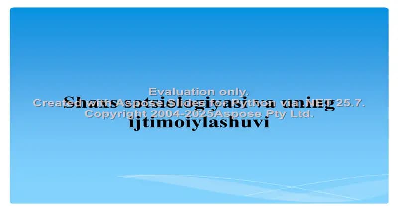 Shaxs haqida tushuncha