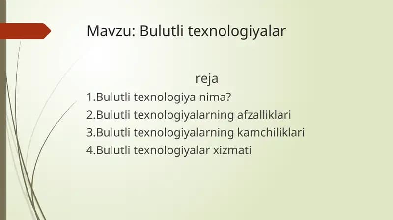 Bulutli  texnologiyalar