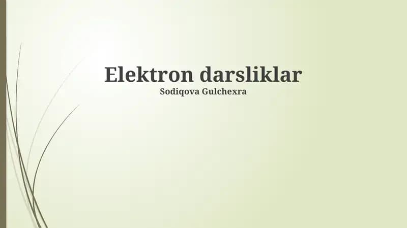 Elektron darsliklar