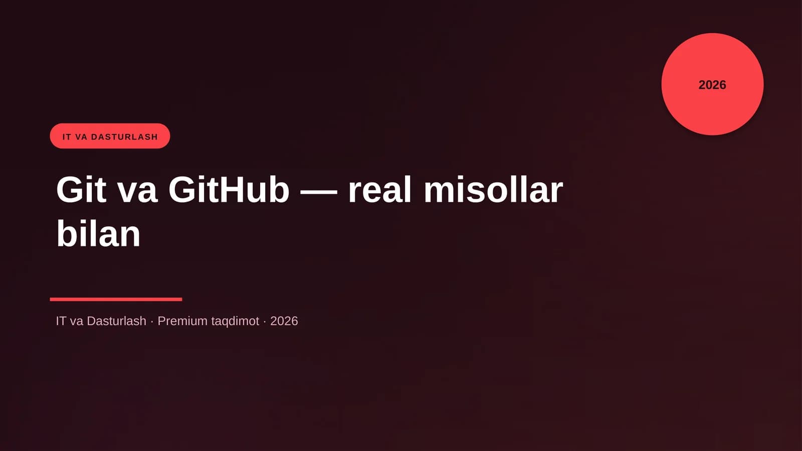Git va GitHub — real misollar bilan