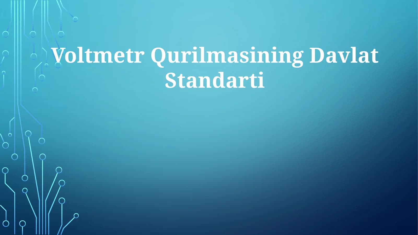 Voltmetr Qurilmasining Davlat Standarti