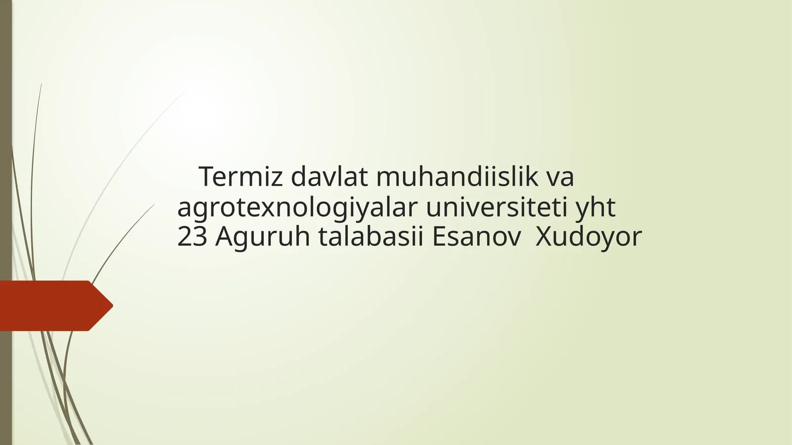 Yo‘l Poyi Qurilishi Da Sifat Nazorati ini Tashkiletish Masalalari Reja