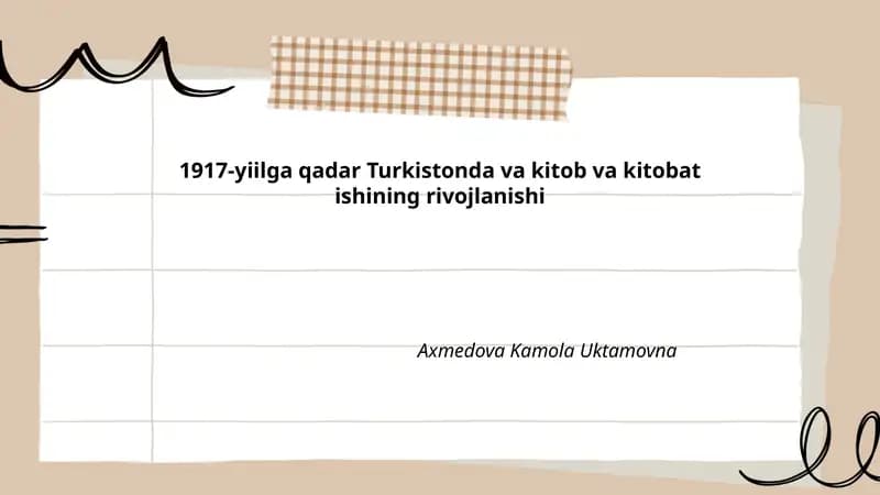 Turkistonda bosma kitoblarning paydo bo'lishi