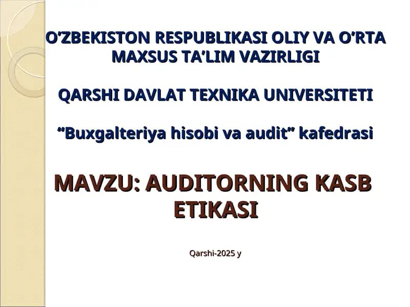 AUDITORNING KASBETIKA
