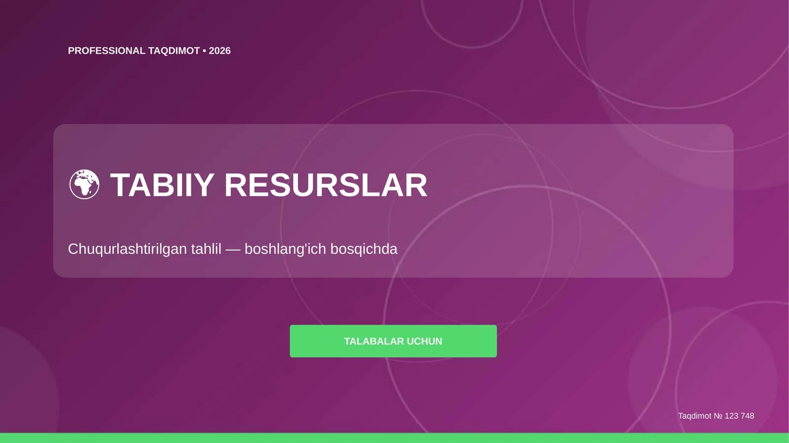 Tabiiy Resurslar: Chuqurlashtirilgan Tahlil