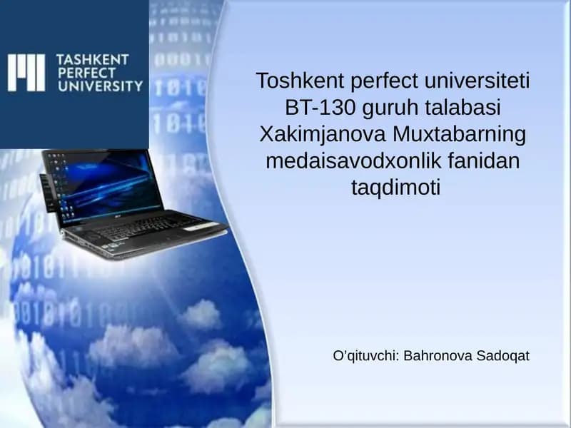 Multimedia daturlar. Multimedia yaratish