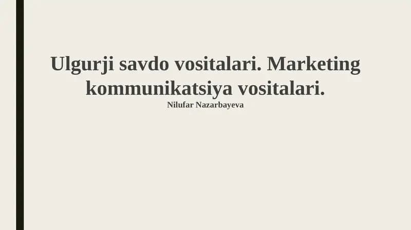 Ulgurji Savdo Asboblari