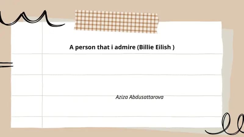 A person that i admire (Billie Eilish )