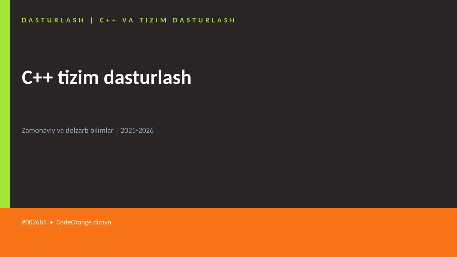 C++ tizim dasturlash