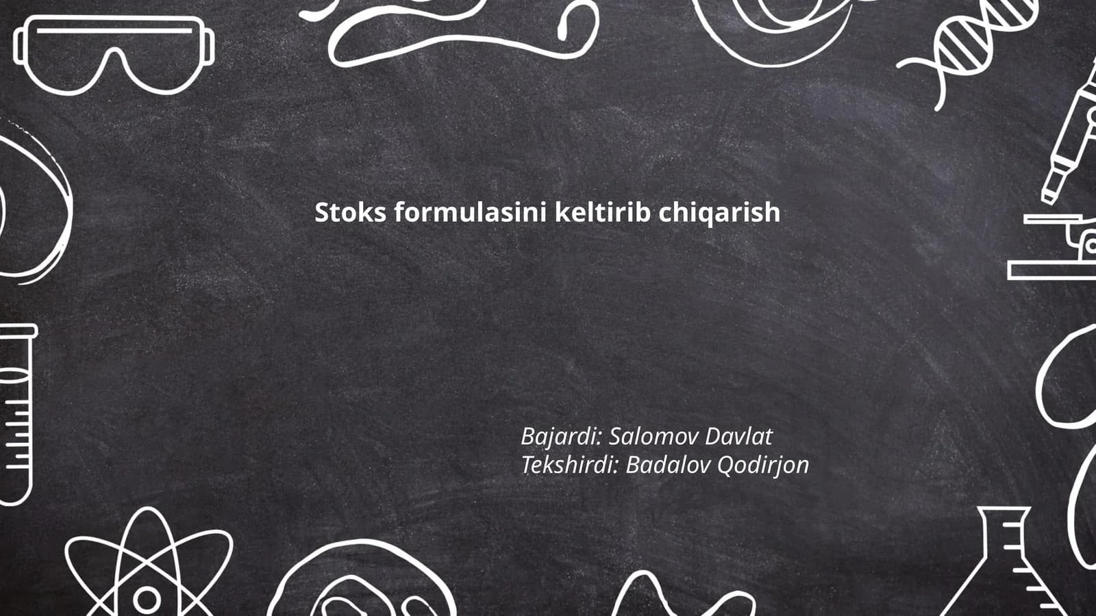 Stoks formulasini keltirib chiqarish