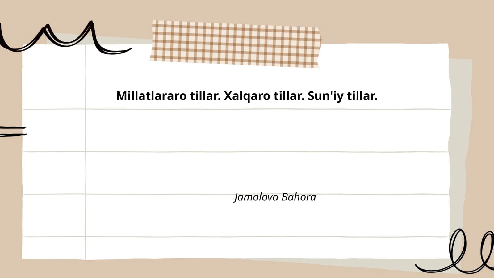 Xalqaro tillar