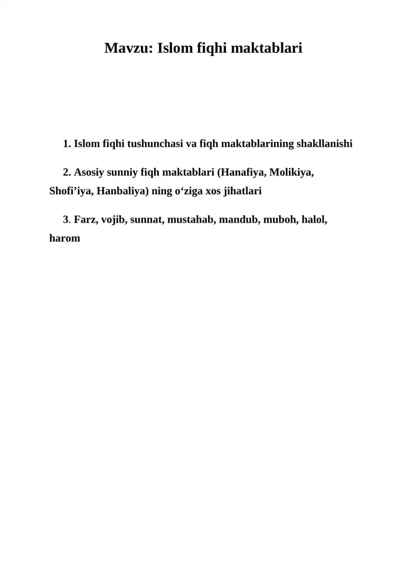 Islom fiqhi maktablari
