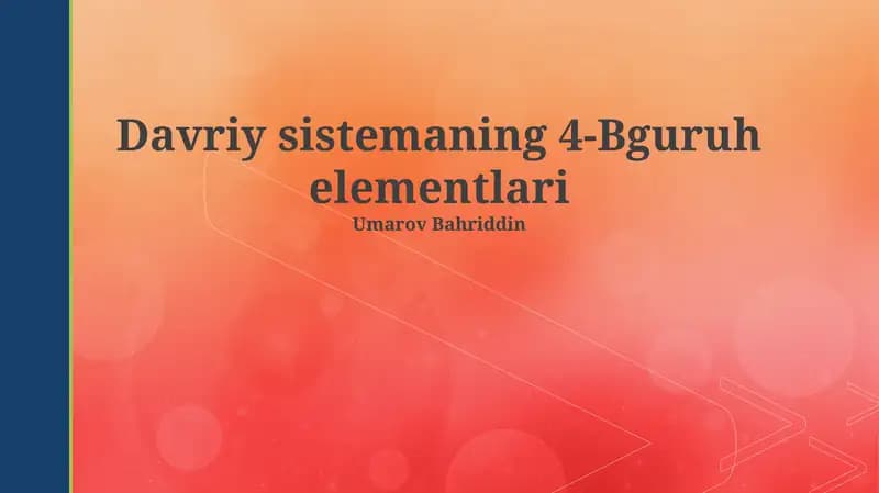 Davriy sistemaning 4-Bguruh elementlari