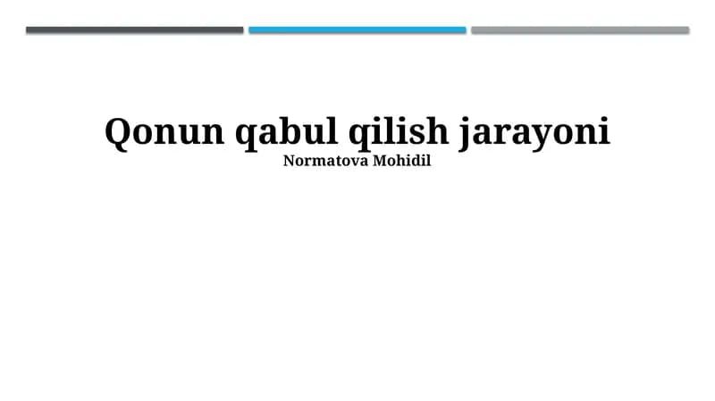 Qonun qabul qilish jarayoni
